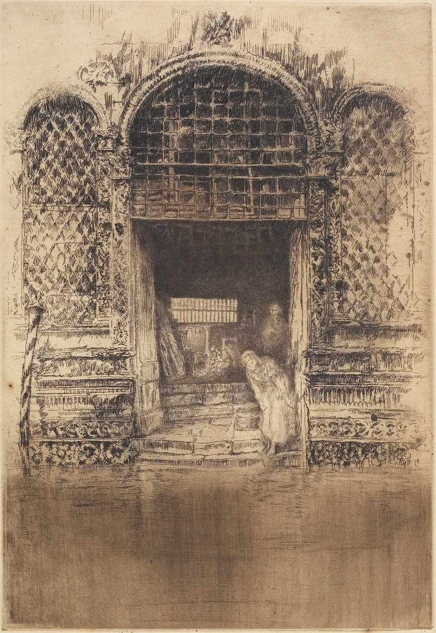 Den gamla dörröppningen från den första uppsättningen i Venedig, 1879-1880 av James Abbott McNeill Whistler