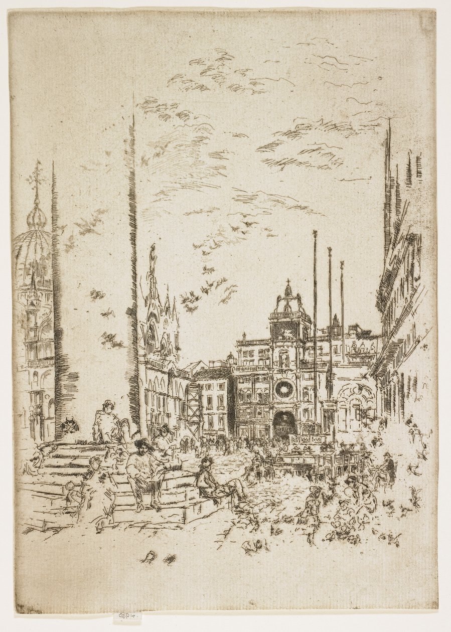 Piazetta, tallrik från The Second Venice Set or Twenty-Six Etchings, 1879-1880 av James Abbott McNeill Whistler