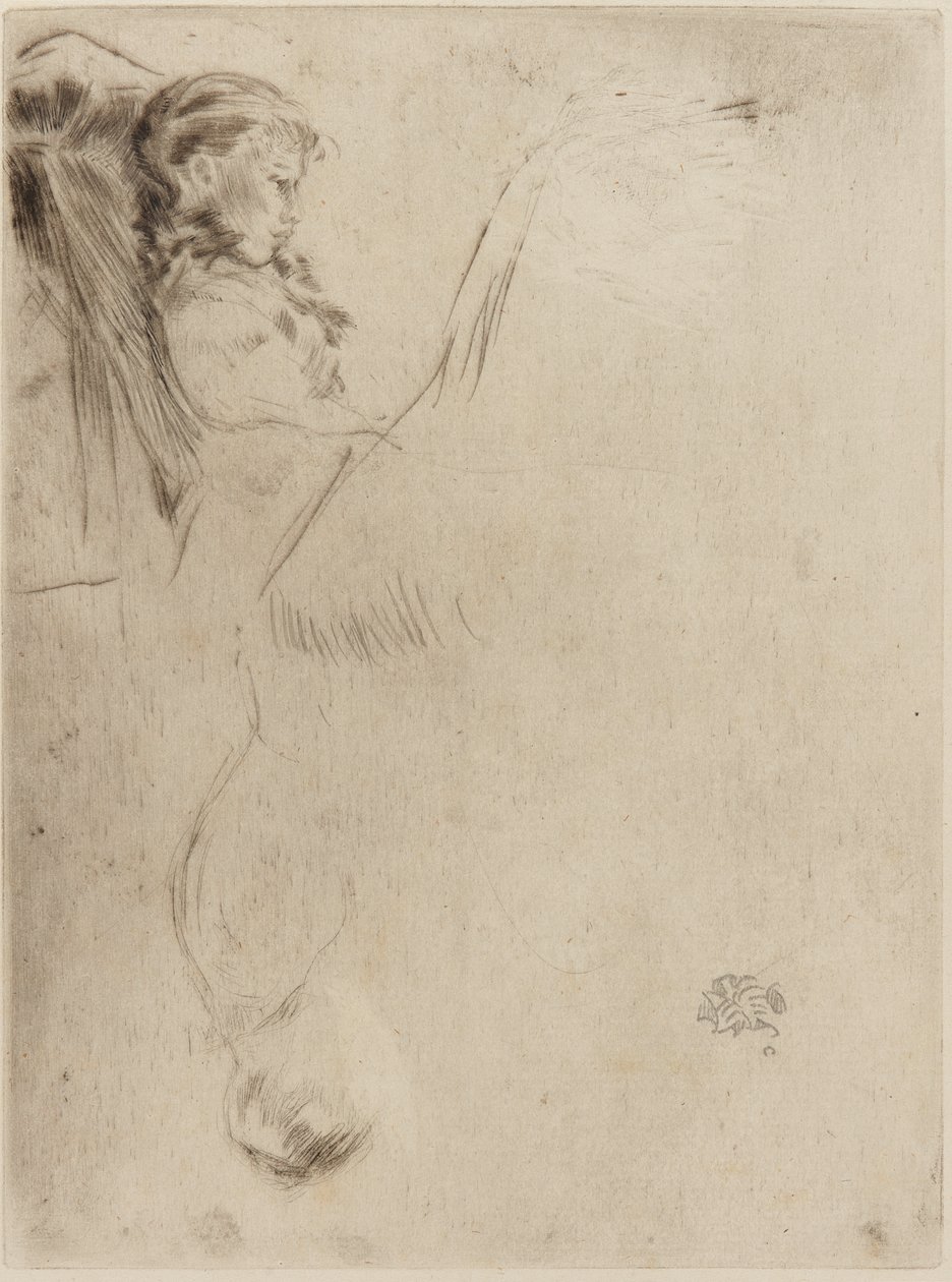 Två skisser (torrnål på papper) av James Abbott McNeill Whistler