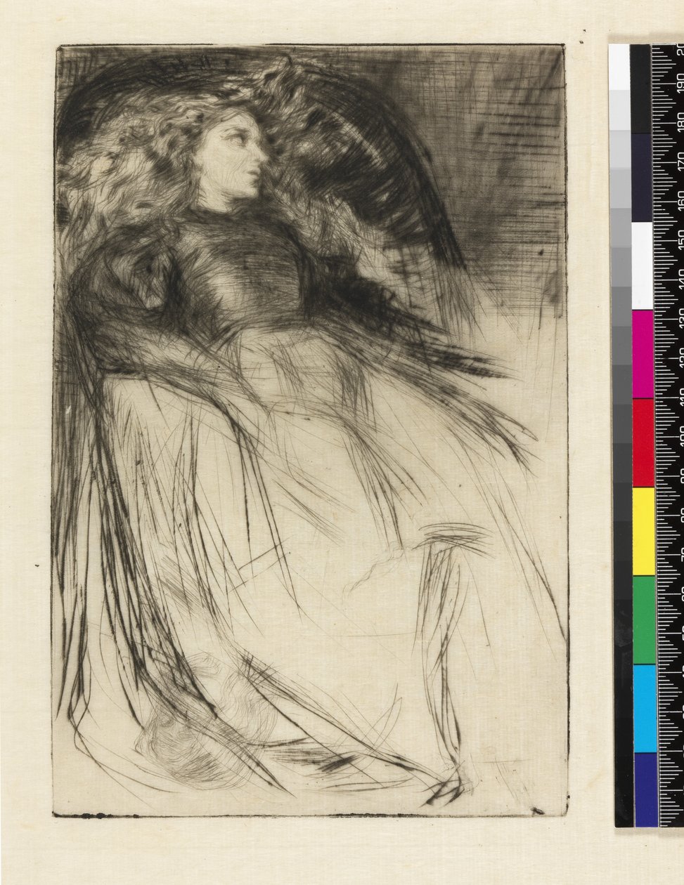 Weary, 1863 (torrnål och kolbläck på papper) av James Abbott McNeill Whistler