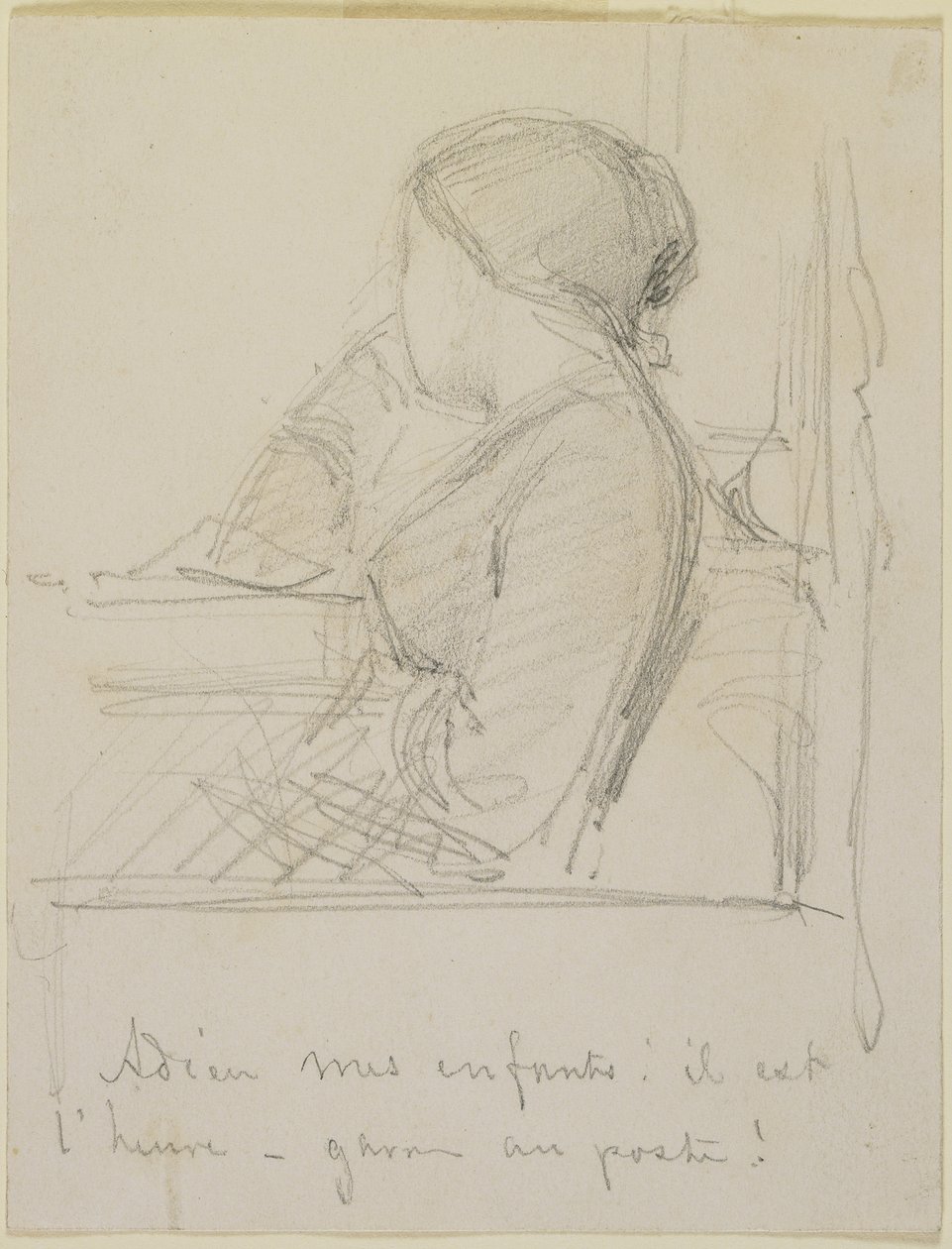 Kvinna sittande vid ett fönster, 1858 (blyertspenna på oblekt papper) av James Abbott McNeill Whistler