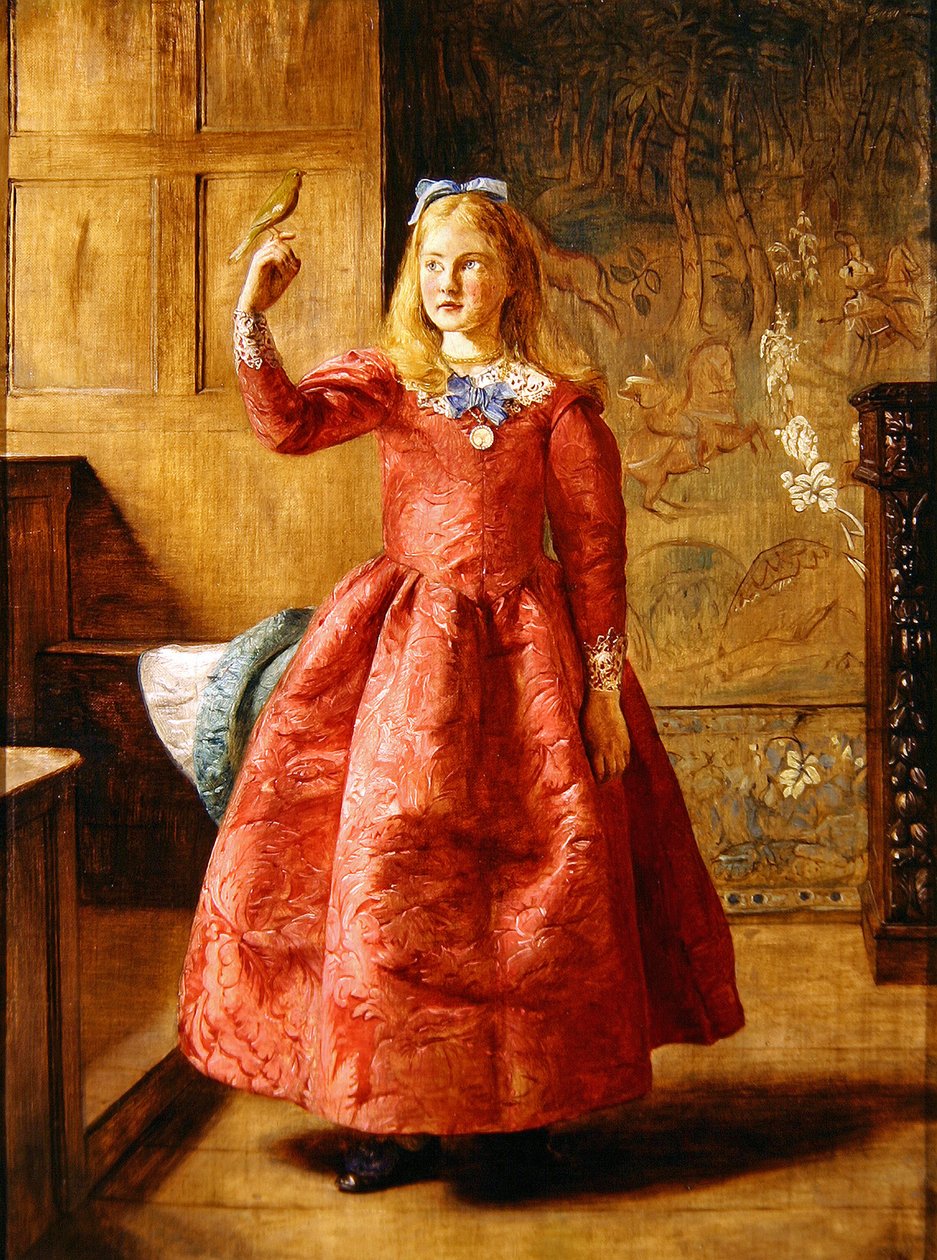 Flicka med näver, 1865 av James Archer
