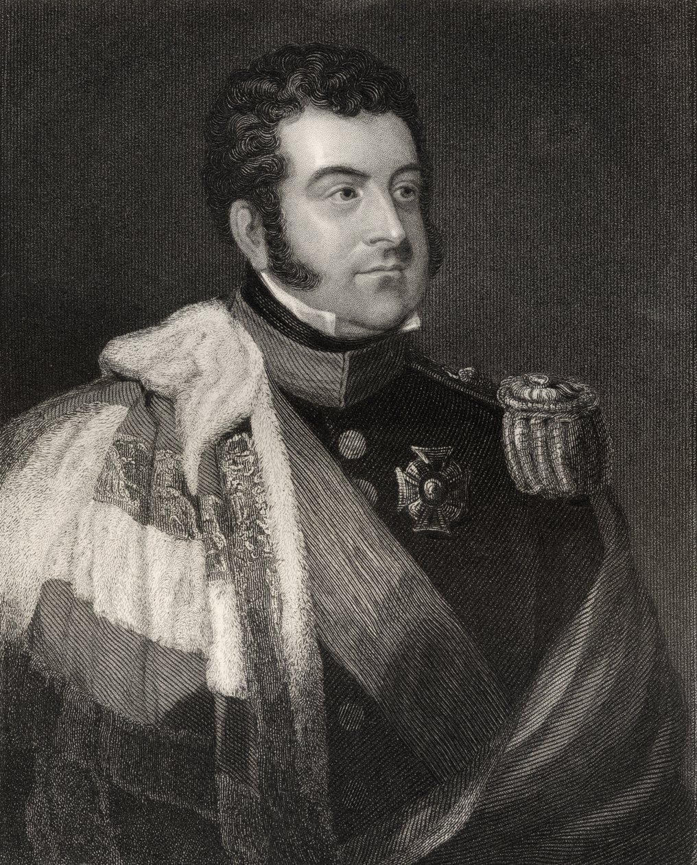 George Augustus Frederick Fitzclarence, 1:e earl av Munster, graverad av W.H. Cook, från 