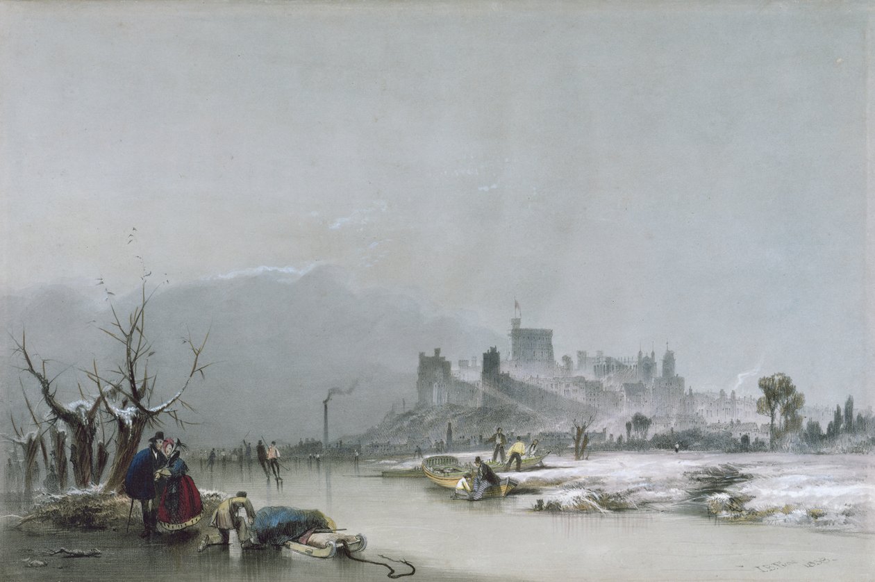 Windsor Castle: från Themsen, 1800-talet av James Baker Pyne