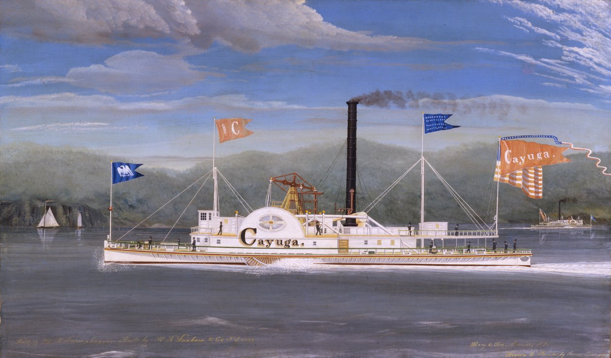 Ångbåten Cayuga, 1849 av James Bard