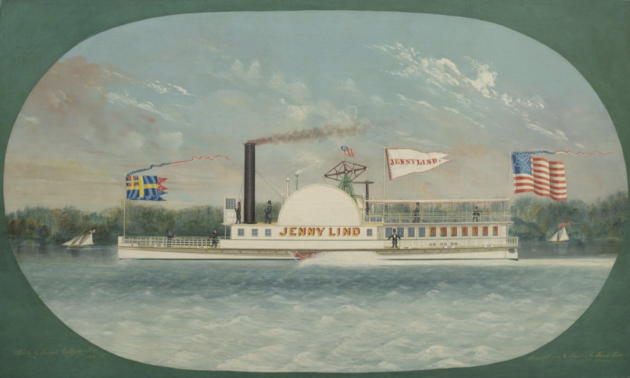 Ångbåten Jenny Lind, 1850 av James Bard