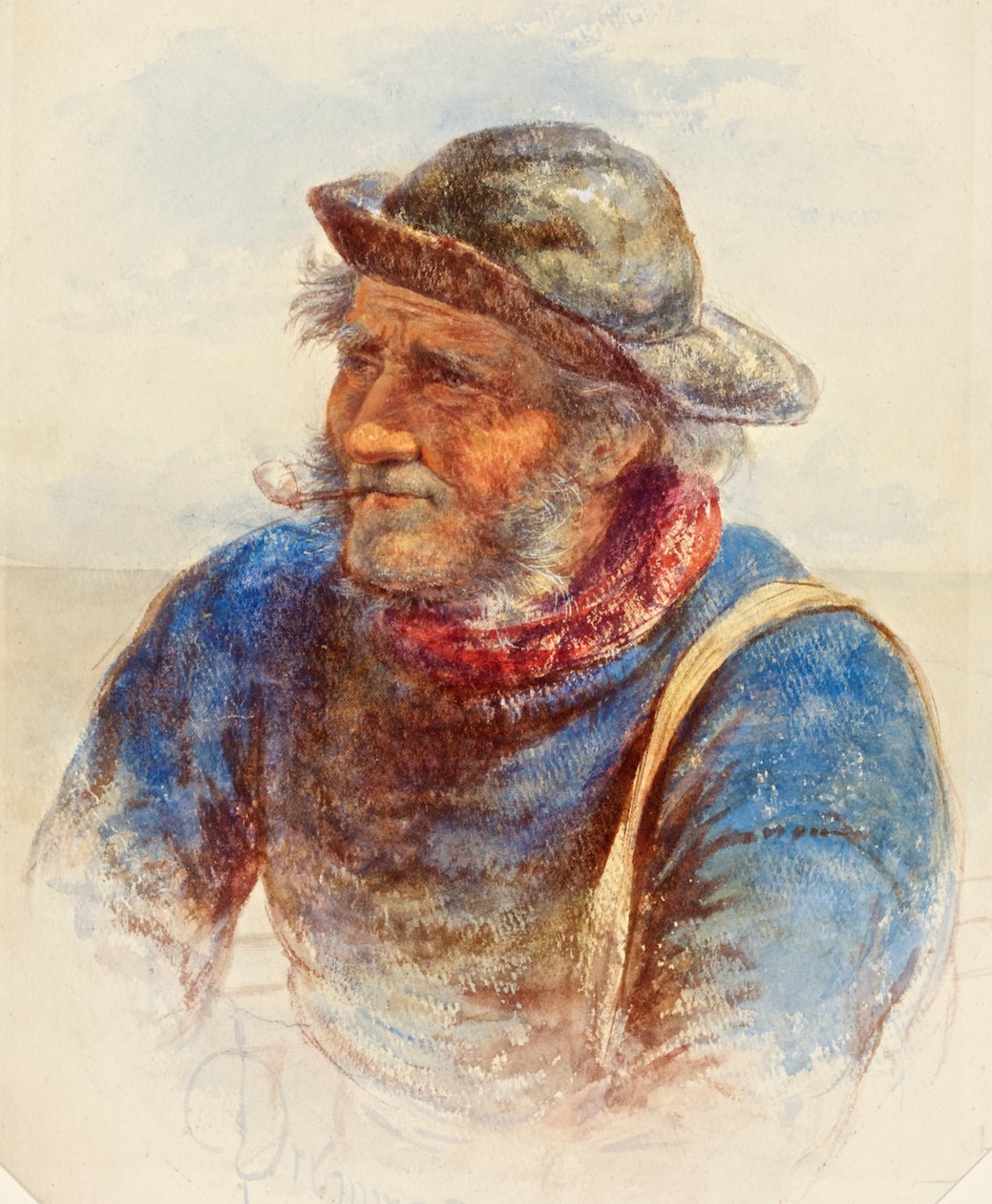 Studie av en fiskare, 1870 av James Drummond