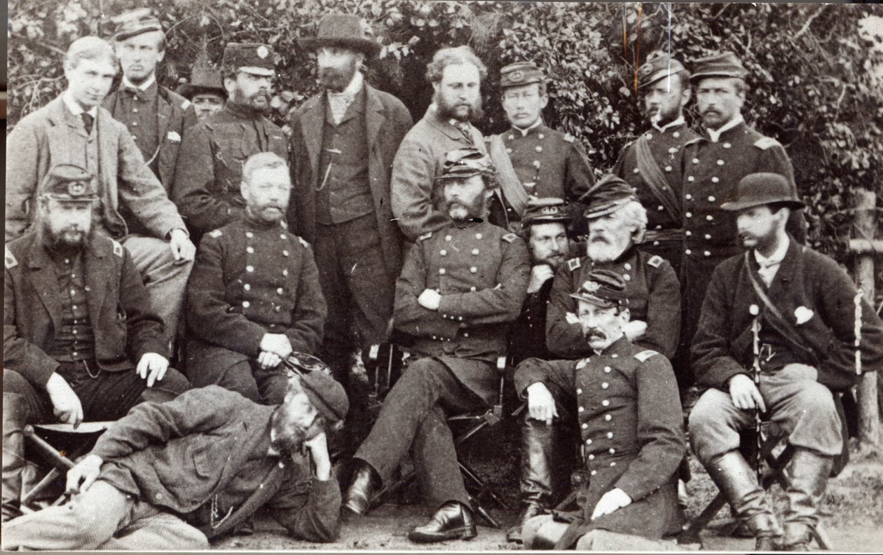 General Marcy och vänner på Camp Winfield Scott, nära Yorktown, den 2 maj 1862 av James F. Gibson