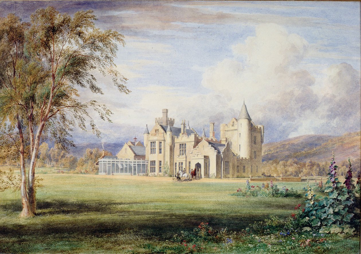 Balmorals slott, ca 1840 av James Giles