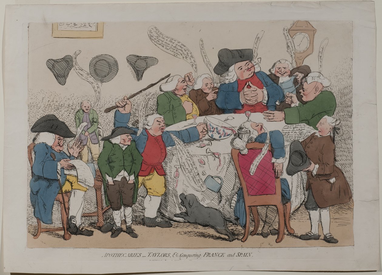 Apoteker Taylors erövrar Frankrike och Spanien av James Gillray