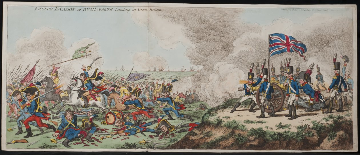 Fransk invasion – eller Buonaparte-landning i Storbritannien av James Gillray