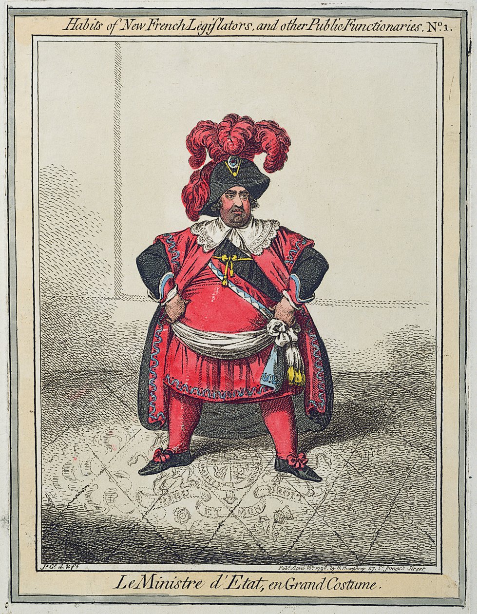 Maniac Ravings, or Little Boney in a strong Fit, 1805 (handkolorerad etsning) av James Gillray