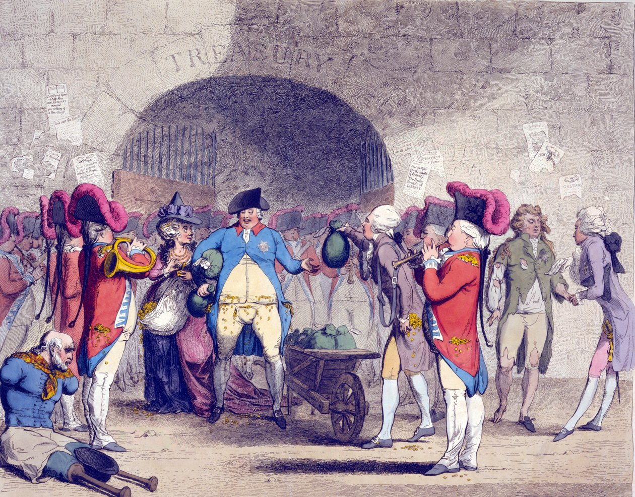 Nytt sätt att betala statsskuldens karikatyr, 1786 av James Gillray