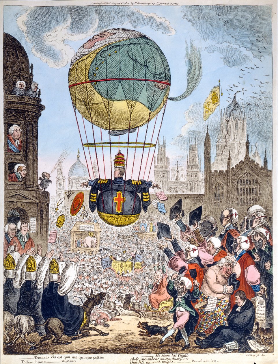 I Must Try The Way I Can Raise The Ground, publicerad av Hannah Humphrey 1810 (etsning, gravyr, akvatint och wc på papper) av James Gillray