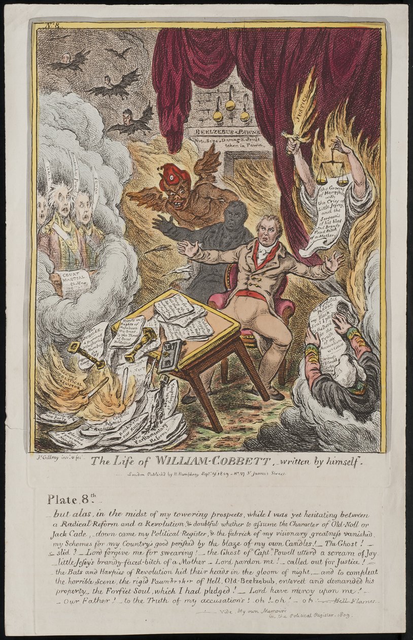 The Life of William Cobbett, skriven av honom själv, 1809 av James Gillray