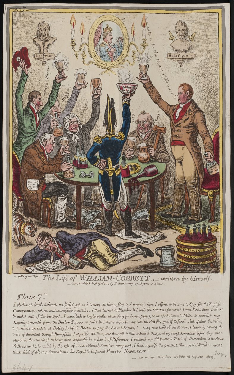 The Life of William Cobbett, skriven av honom själv, 1809 av James Gillray