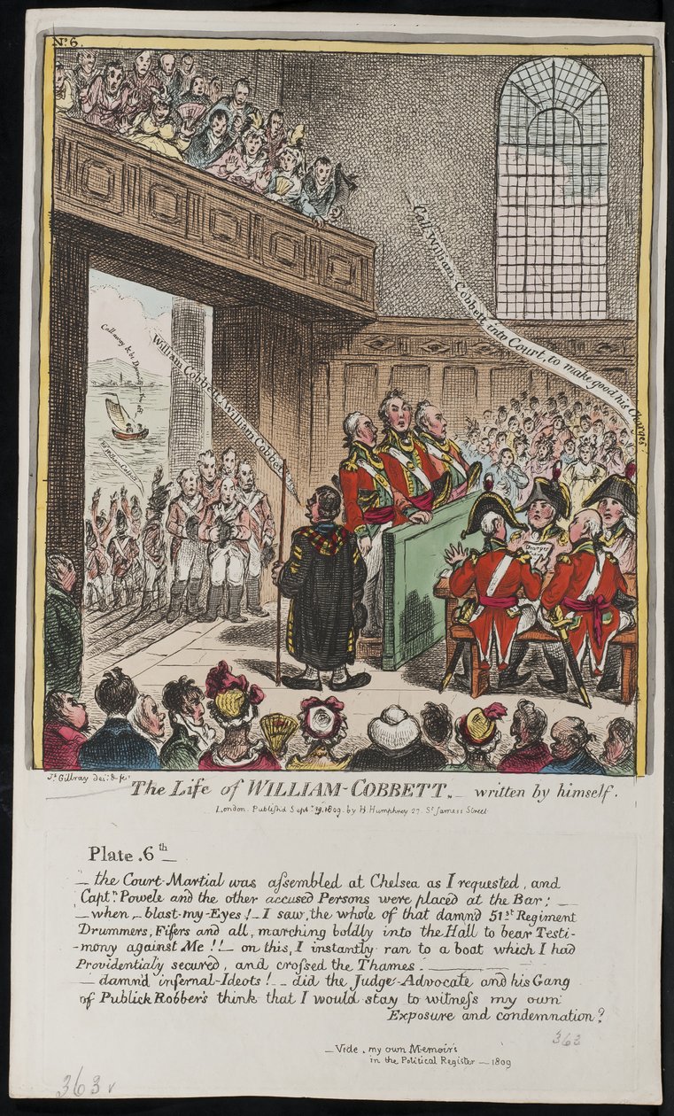 The Life of William Cobbett, skriven av honom själv, 1809 av James Gillray
