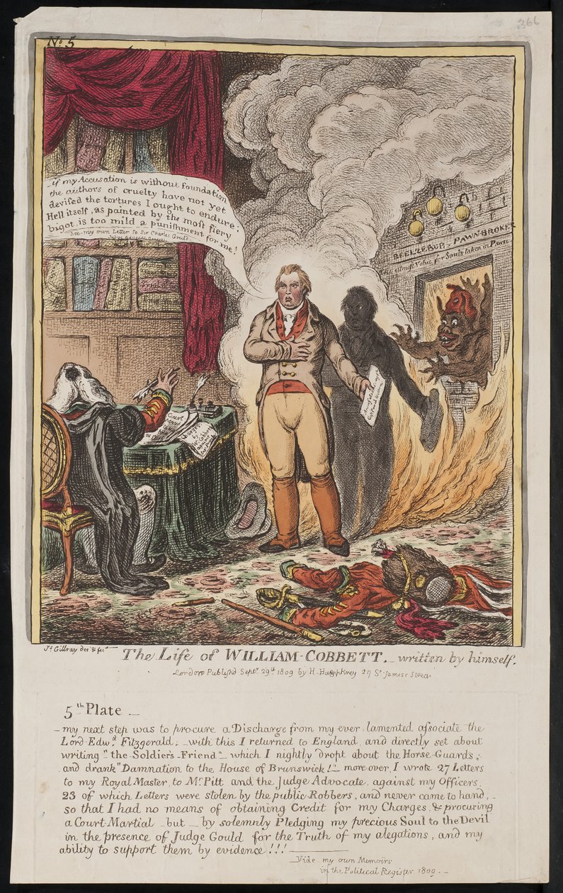 The Life of William Cobbett, skriven av honom själv, 1809 av James Gillray