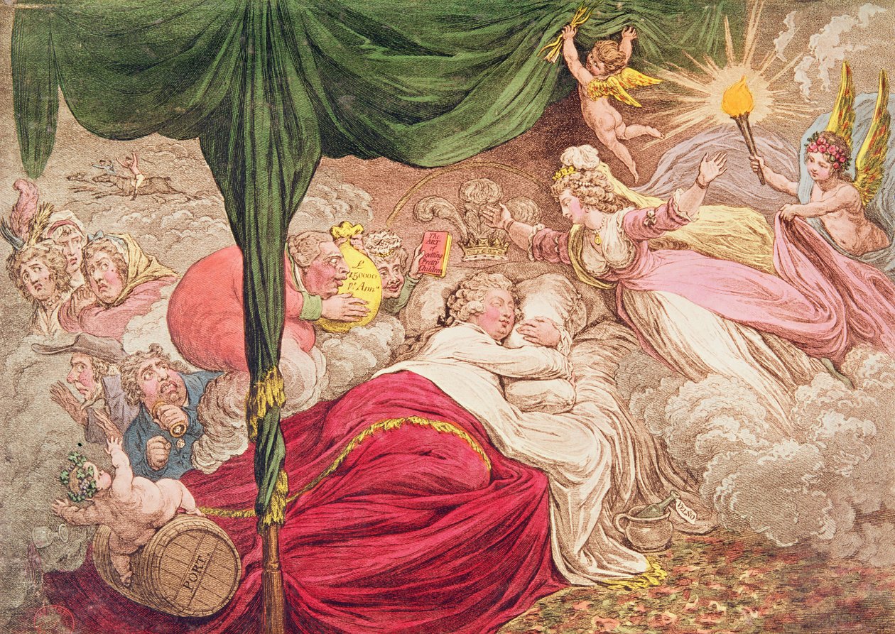 Ndoto ya Mpenzi, Januari 24, 1795 av James Gillray