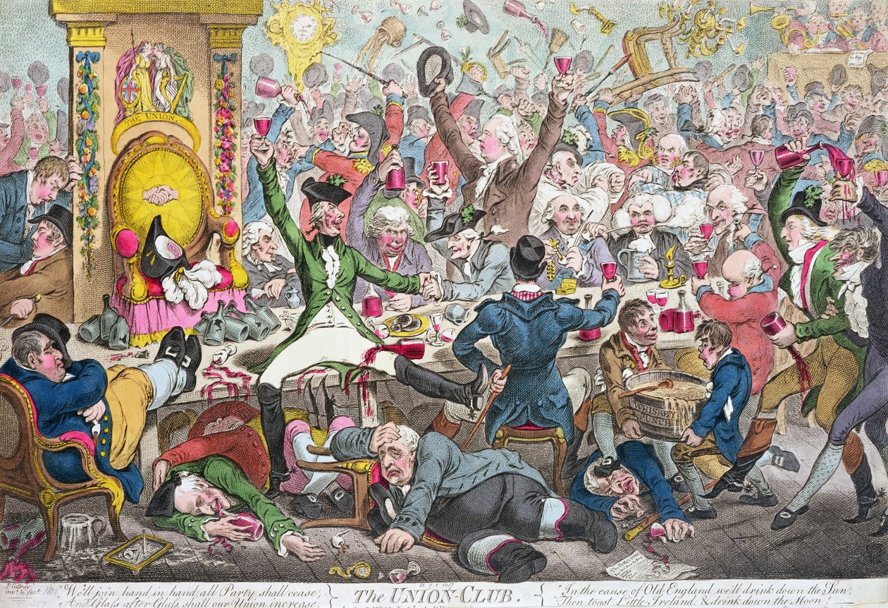 The Union Club, 1801 (färggravyr) av James Gillray