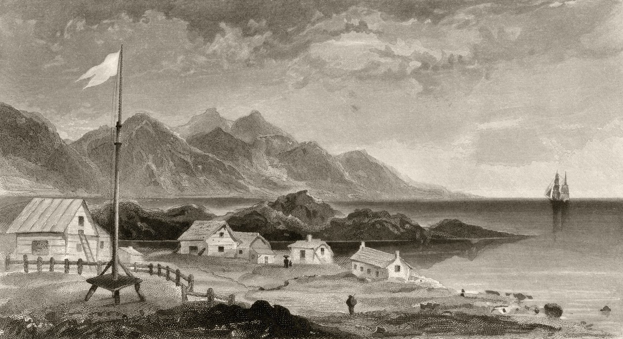 Fiskenaes från Landshövdingens hus, graverad av A.W. Graham, från 