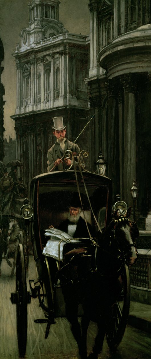På väg till affärer (på väg till staden), ca 1879 (panel) av James Jacques Joseph Tissot