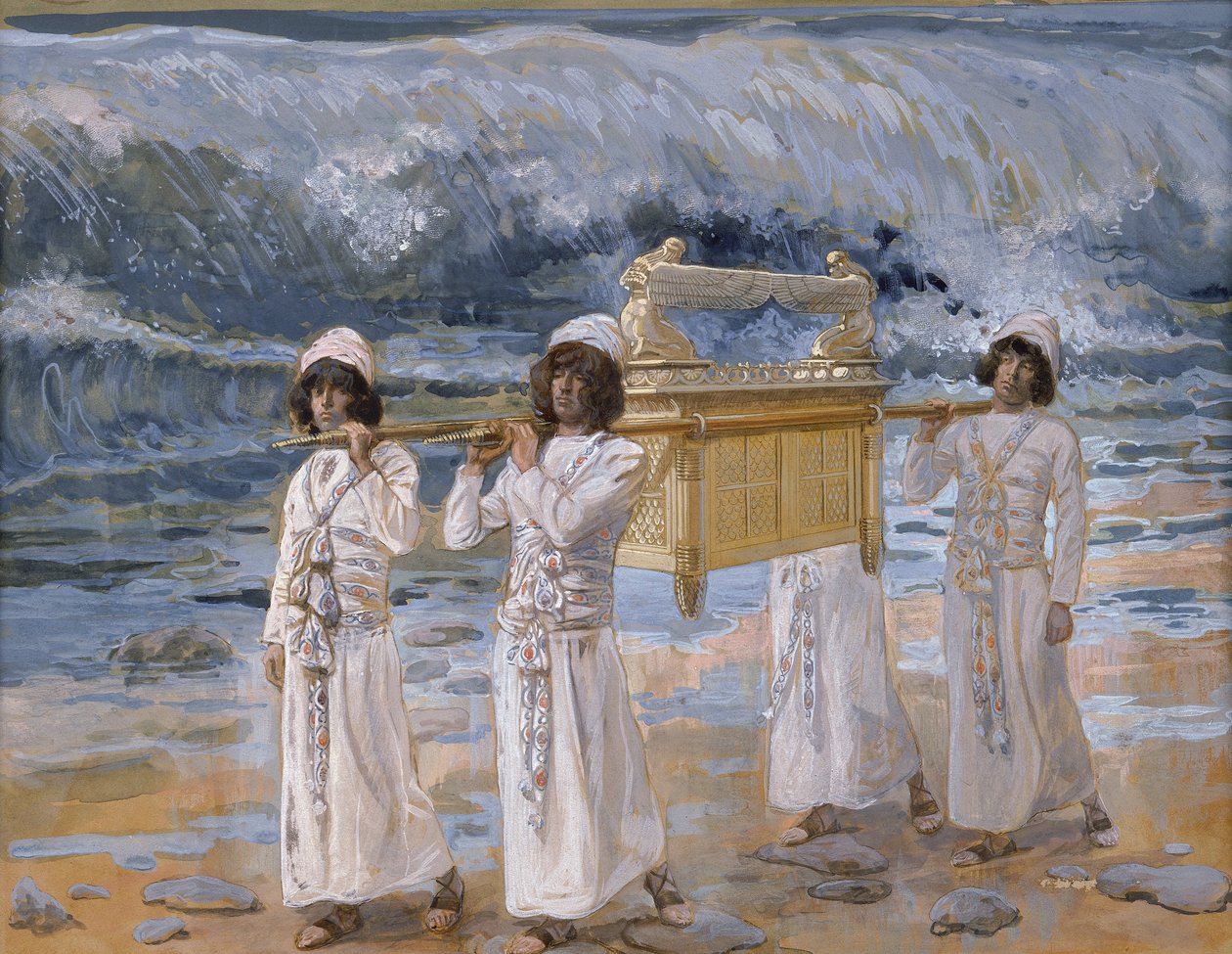 The Ark Passes Over the Jordan av James Jacques Joseph Tissot