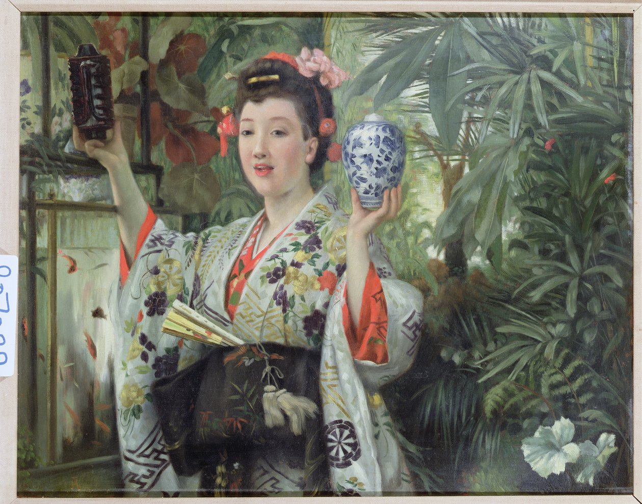 Den japanska vasen, ca 1870 av James Jacques Joseph Tissot