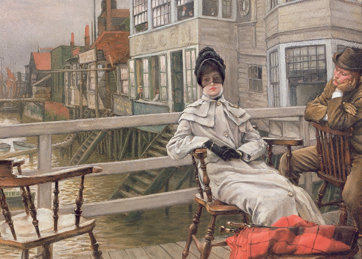 I väntan på färjan, ca 1878 (panel) av James Jacques Joseph Tissot