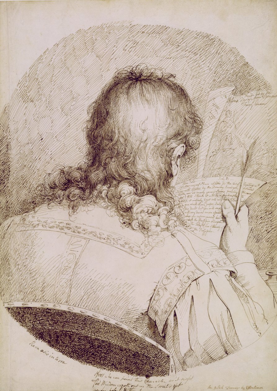 Självporträtt, ca 1771-75 (penna och brunt bläck på vävt papper) av James Jefferys