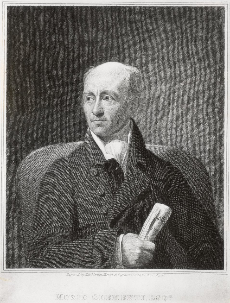 Muzio Clementi (1752-1832), italiensk pianist och kompositör, graverad av Edward Scriven (1775-1841) av James Lonsdale
