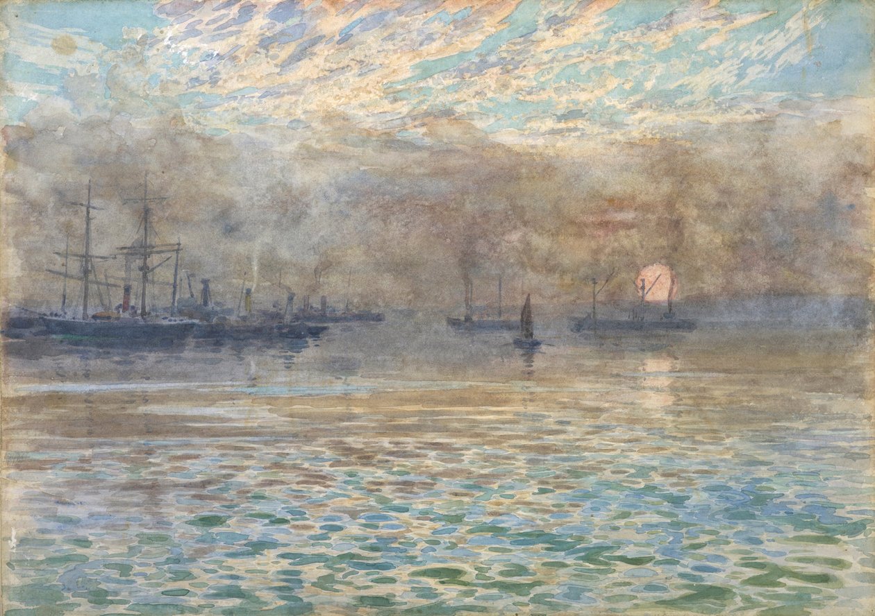 Vintermorgon, Wellington Harbour av James McLachlan Nairn