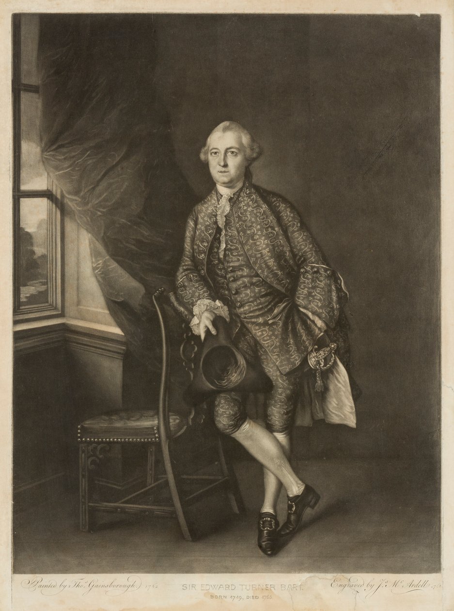 Porträtt av Sir Edward Turner, ca 1762-63 (mezzotint) av James McArdell