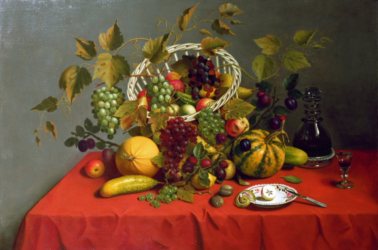Stilleben med frukt och blommor av James Miller