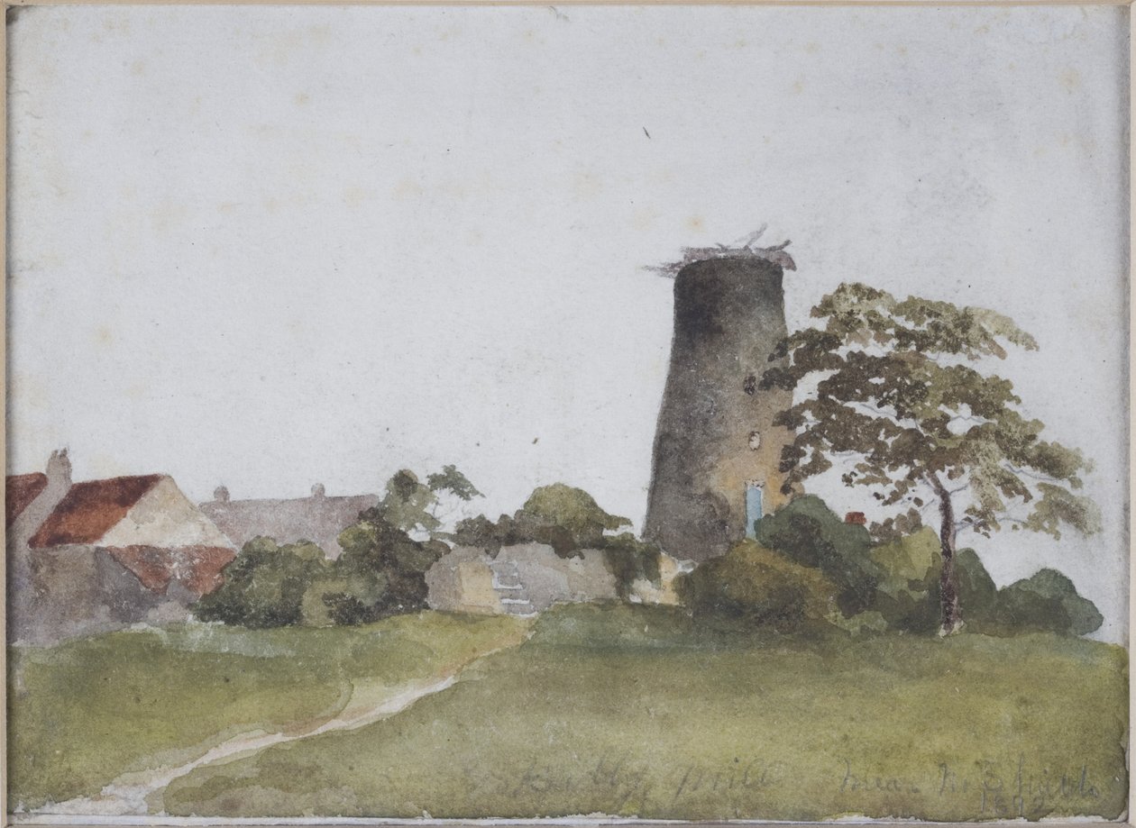 Billy Mill nära North Shields (blyerts, akvarell och bodycolour på papper) av James Miller Brown