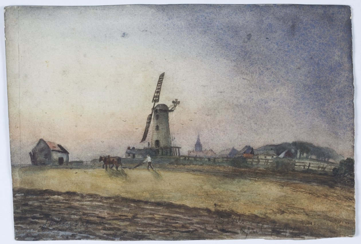 Boldon Mill (penna, akvarell och kroppsfärg på papper) av James Miller Brown