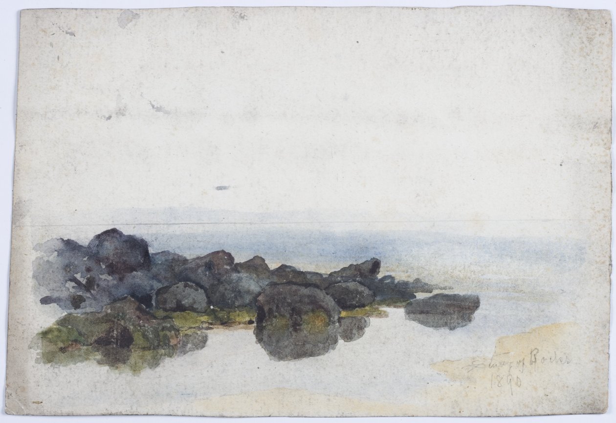 Studie av stenar (penna, akvarell och bodycolour på papper) av James Miller Brown