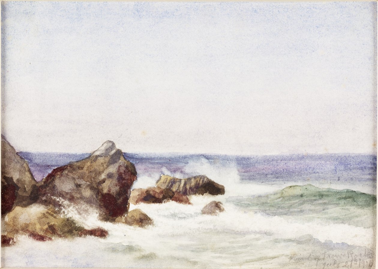 Trow Rocks (akvarell, bodycolour och skrapning på papper) av James Miller Brown