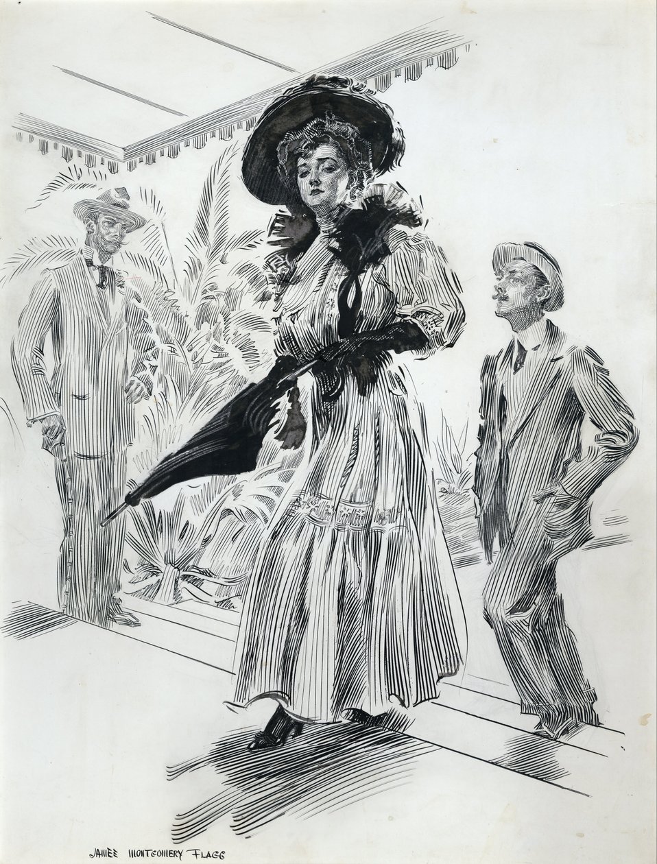 Hon seglade majestätiskt förbi skräck, följt ödmjukt av Septimus av James Montgomery Flagg