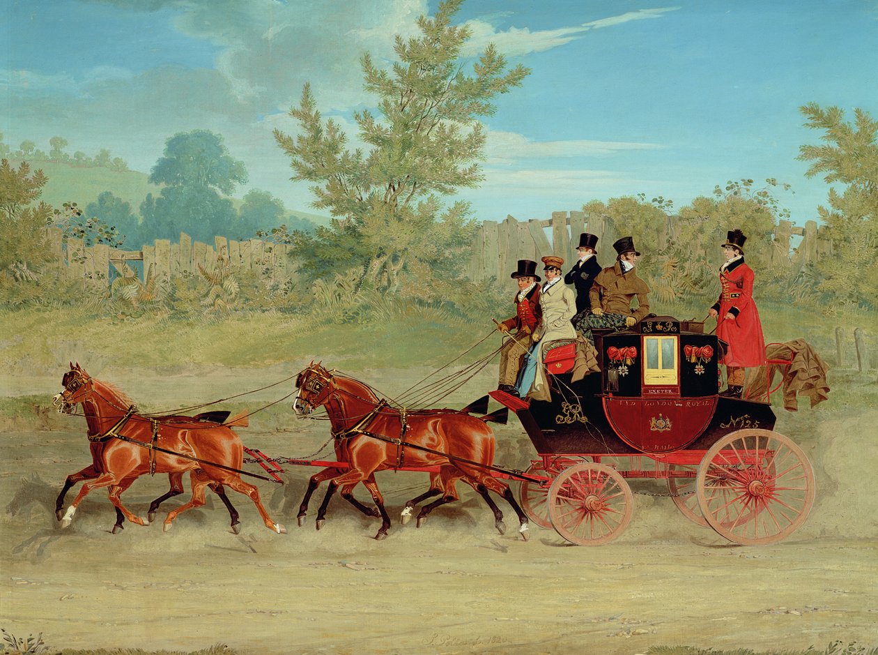 Exeter Royal Mail på en landsväg av James Pollard