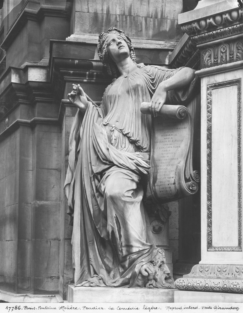 Molières fontän, ljuskomedi, 1844 (marmor) (detalj) (se även 189432, 346524) av James Pradier
