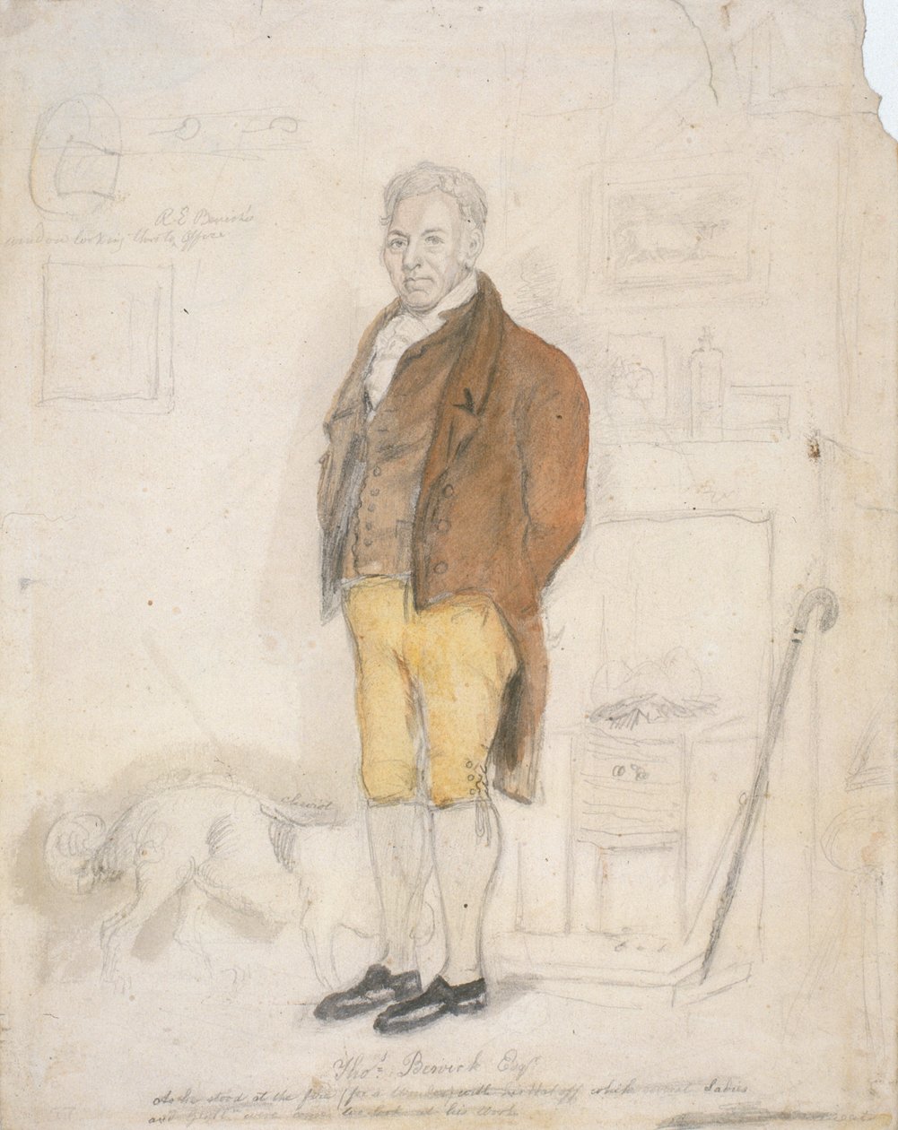 Porträtt av Thomas Bewick Esq., 1816 (penna och wc på papper) av James Ramsay