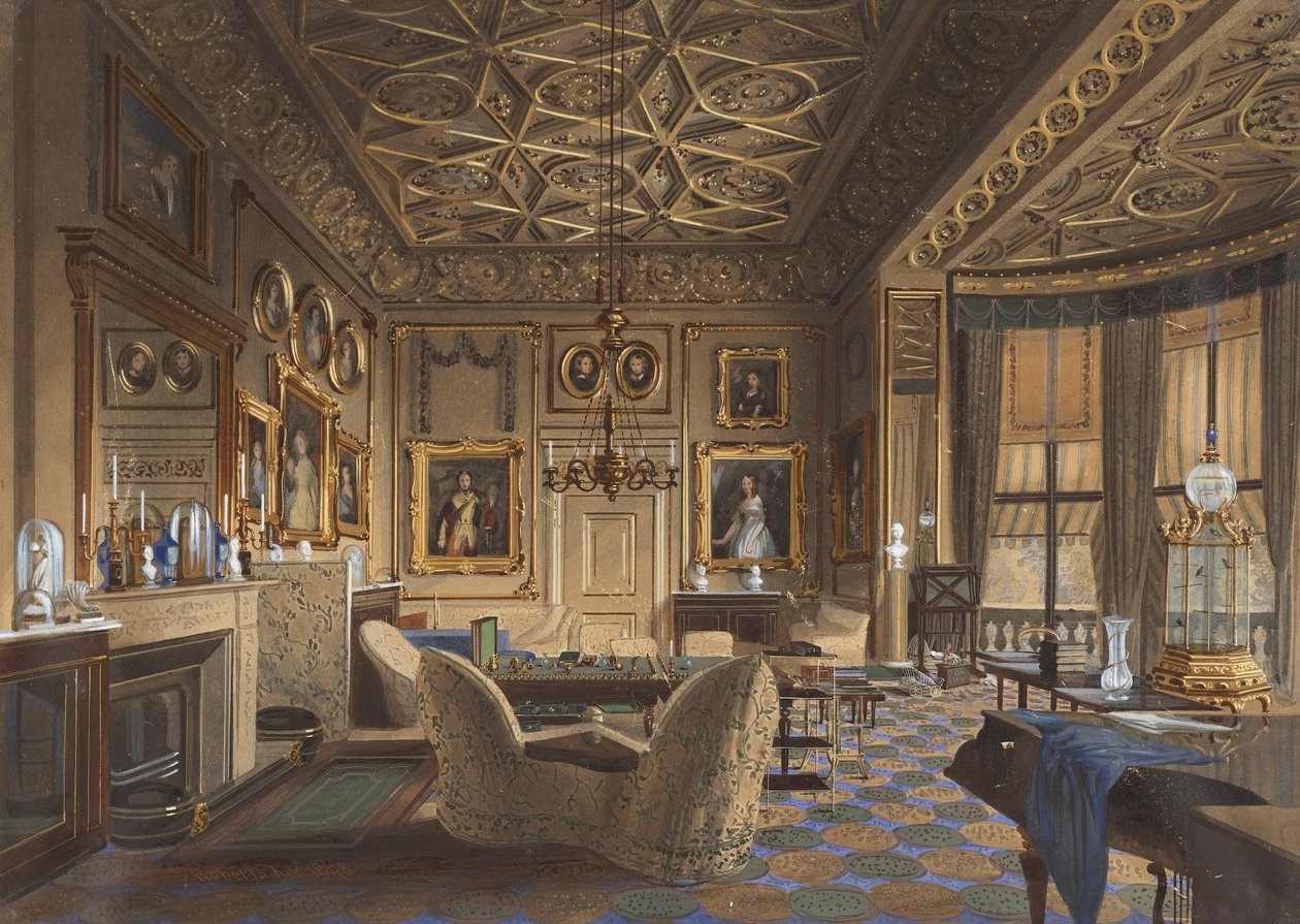 Drottningens privata rum på Buckingham Palace. (The Queens Sitting Room på Buckingham Palac ... av James Roberts