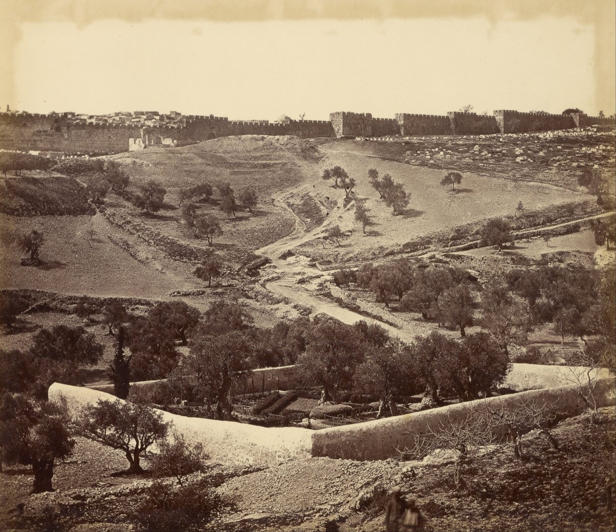 (Garden of Gethsemane and Ascent to Stephens Gate, Across the Valley of Jehosephat) av James Robertson