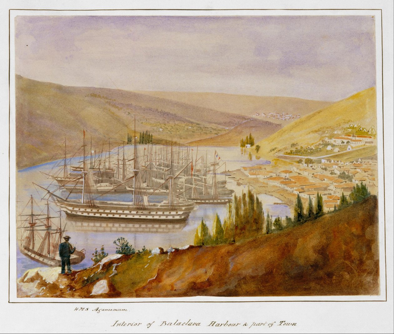 Interior of Balaclava Harbour and Part of Town av James Robertson