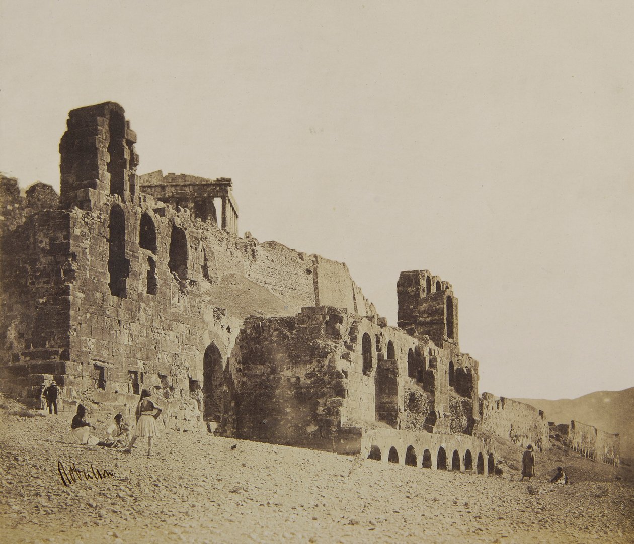 Vy över Odeon av Herodes Atticus från sydväst av James Robertson