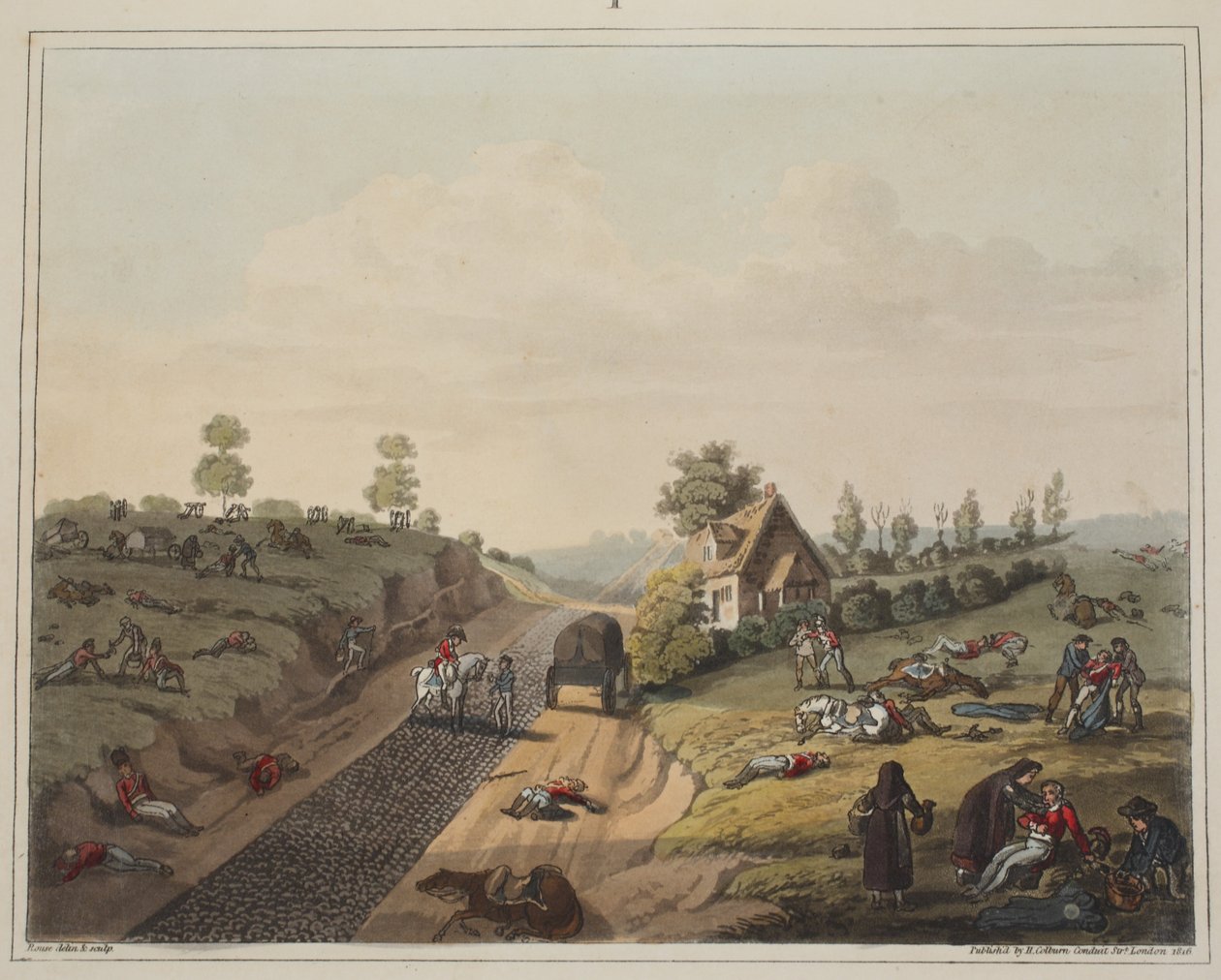 Vy över stugan i Valette, med vägen till vänster som leder till Frischermont. av James Rouse