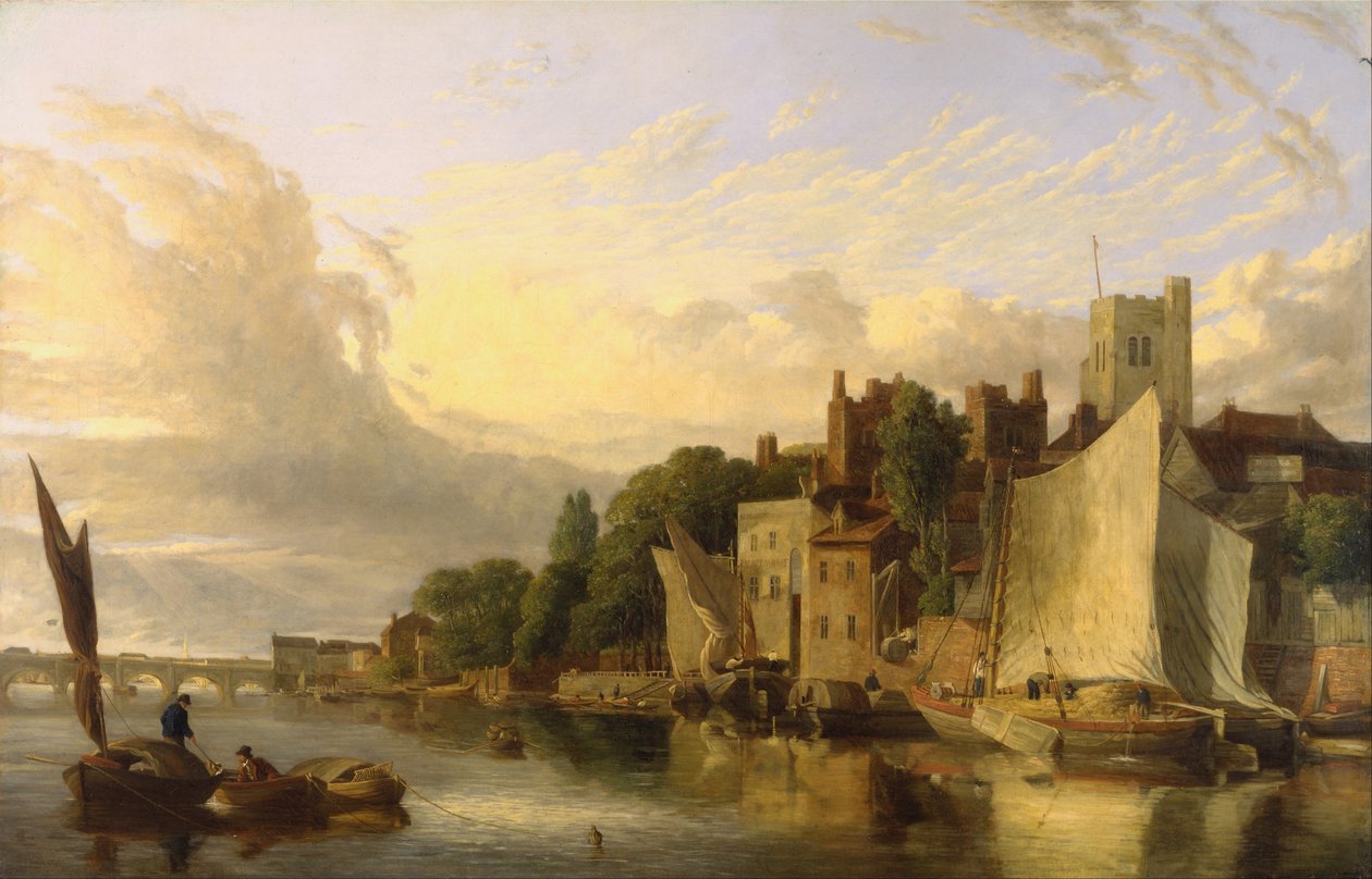 Lambeth från floden mot Westminster Bridge av James Stark