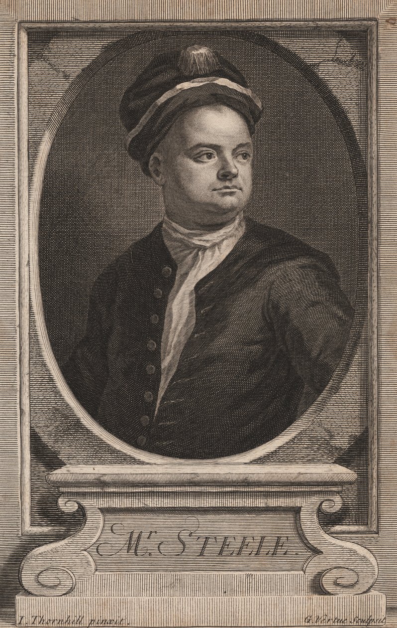 Richard Steele, graverad av George Vertue (1683-1756), ca 1714 av James Thornhill