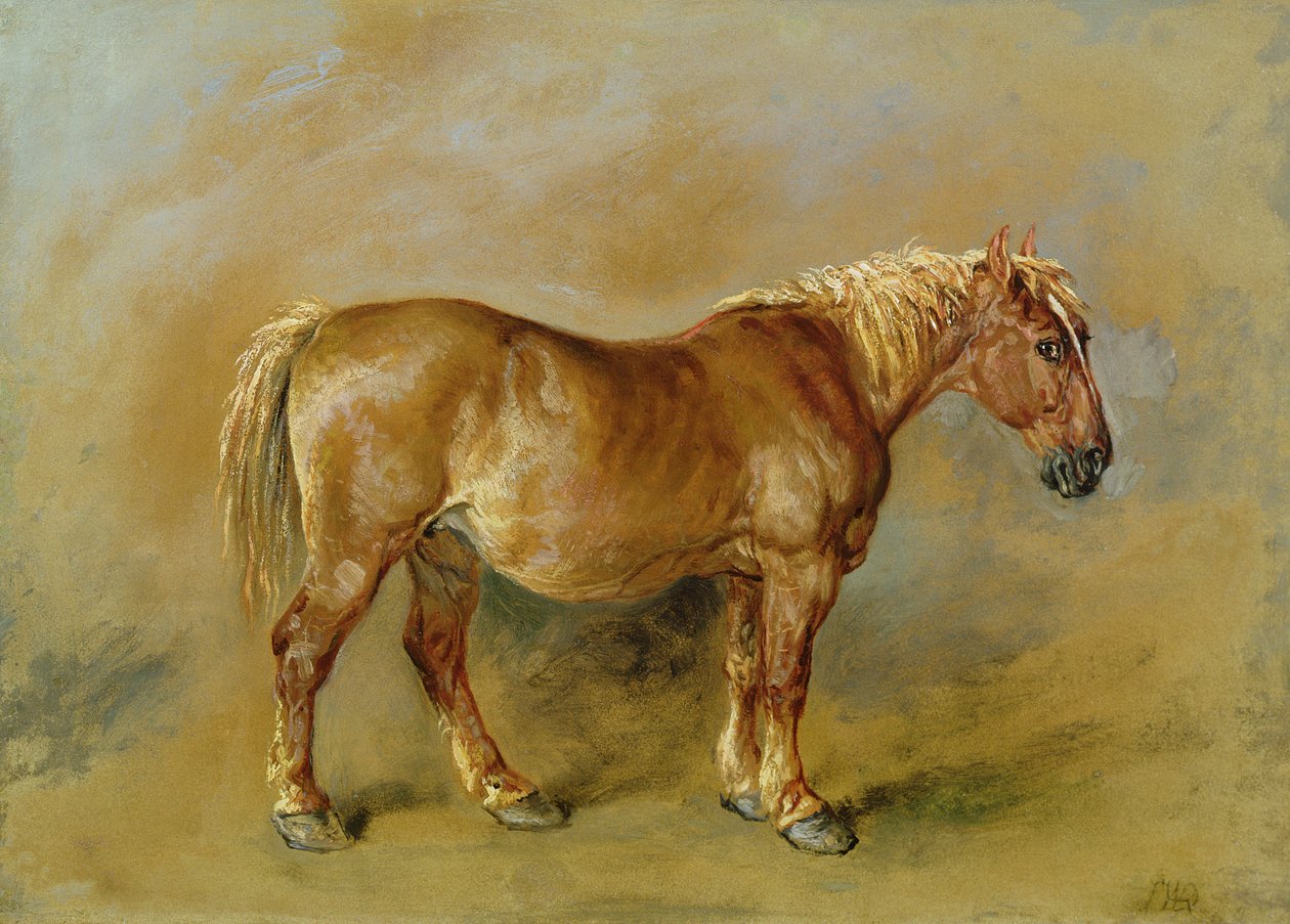 En Suffolk Punch (olja på papper läggs på duk) av James Ward